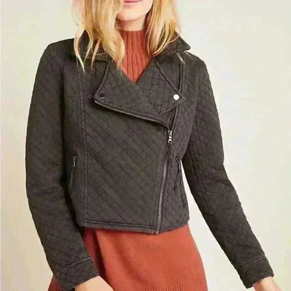 ANTHROPOLOGIE Women's dark grey Quilted Jacket - Picture 1 of 4